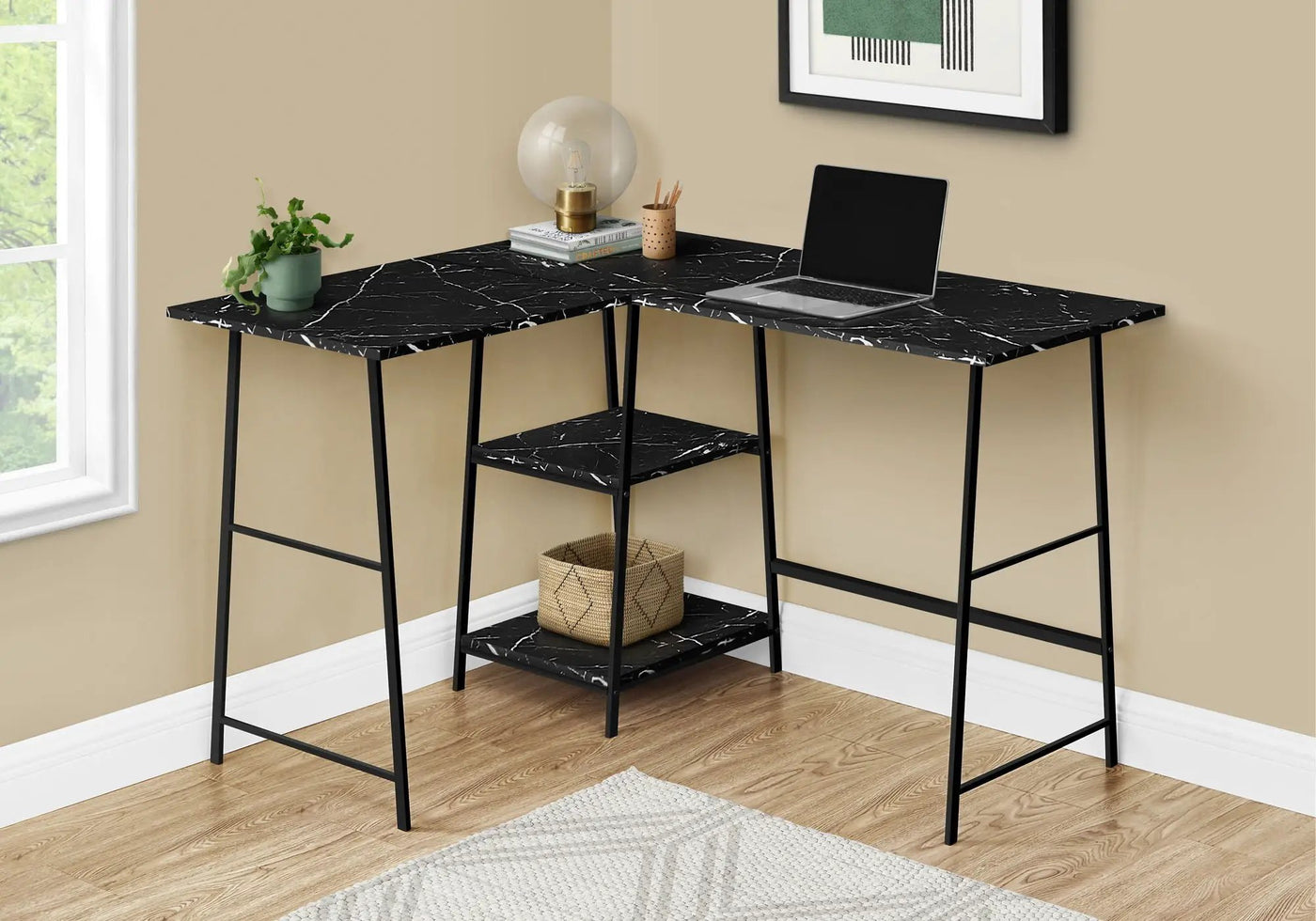 Contemporary L-Shape Corner Computer Desk by HouseOfZazla