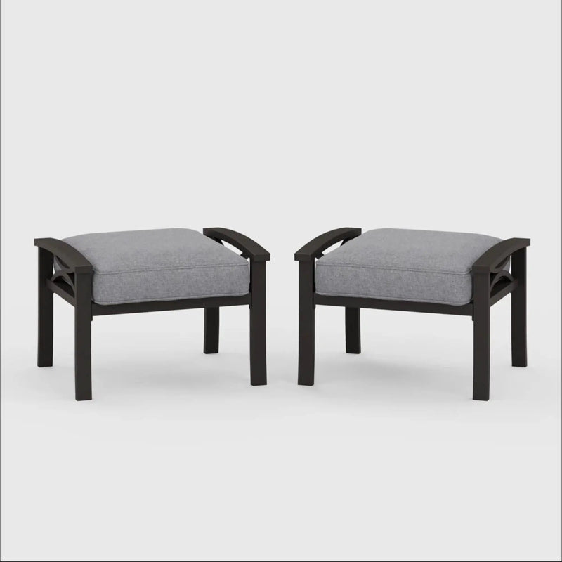 Modern All-Weather Ottomans With Cushions (Set of 2) by HouseOfZazla