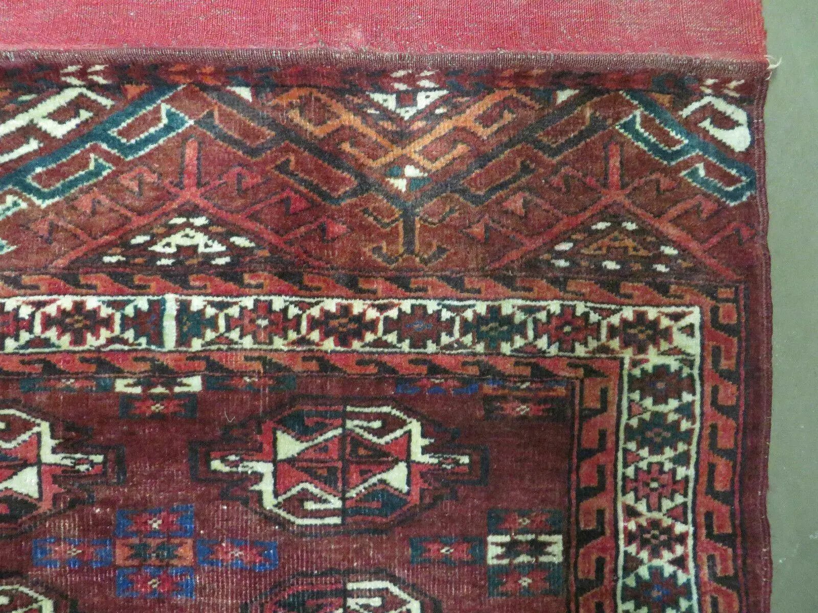 2.5' X 4' Antique Handmade Bokhara Turkoman Yamud Wool Rug Kilim Backing NICE by Jewel Rugs