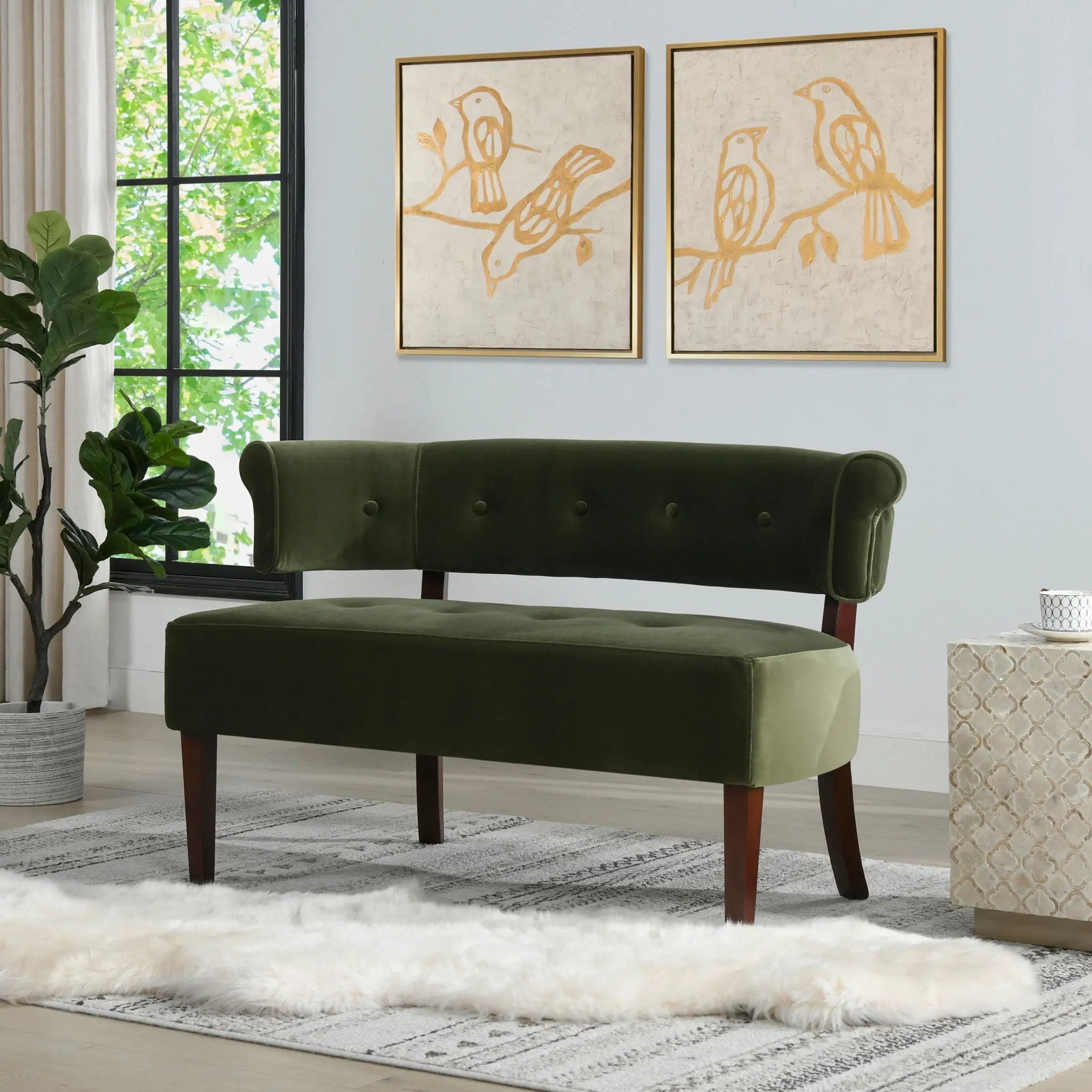 Jared - Versatile Roll Arm Tufted Bench Settee by Unique Piece Furniture