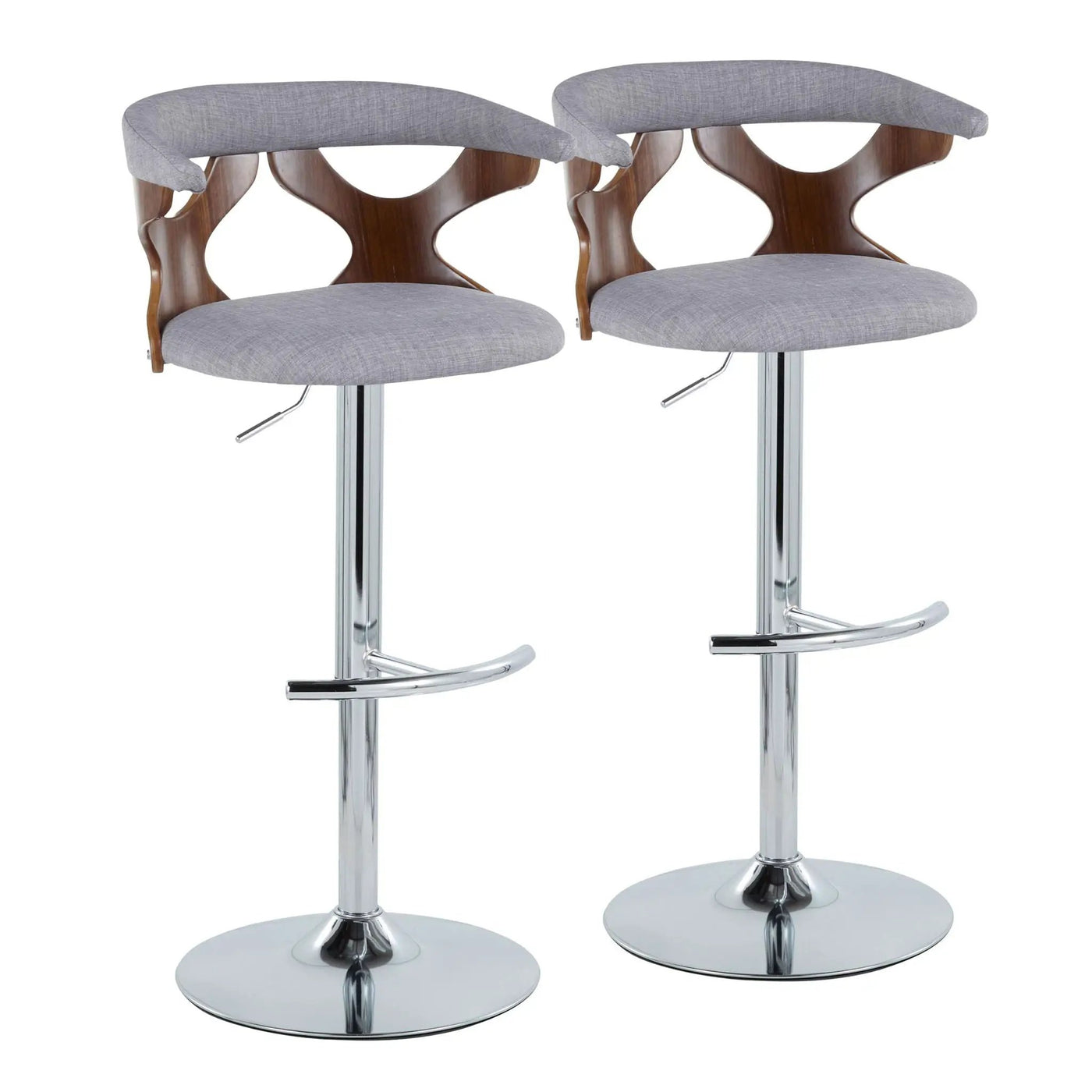 Gardenia - Mid Century Modern Adjustable Barstool With Swivel With Rounded T Footrest (Set of 2) by HouseOfZazla