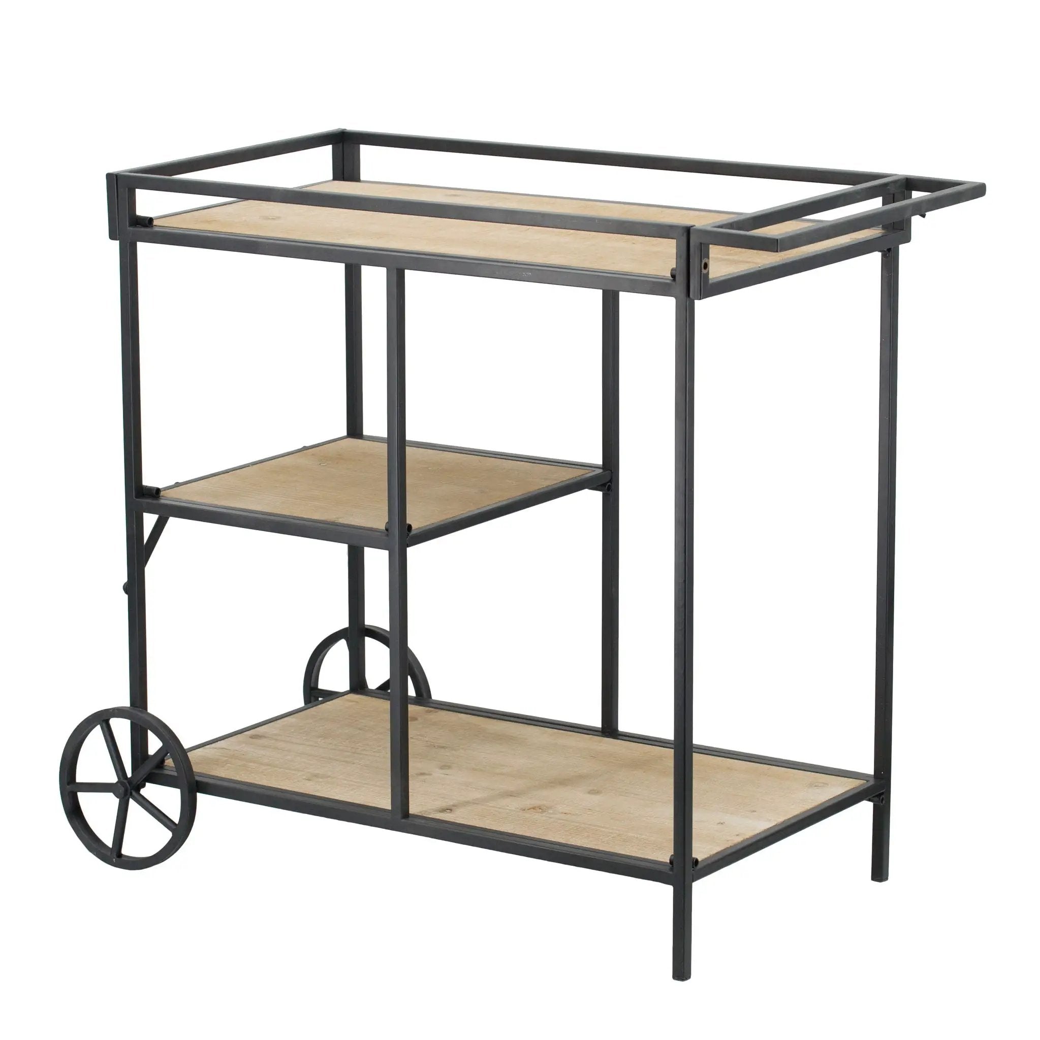 Shelf With Wheel - Black / Brown by HouseOfZazla