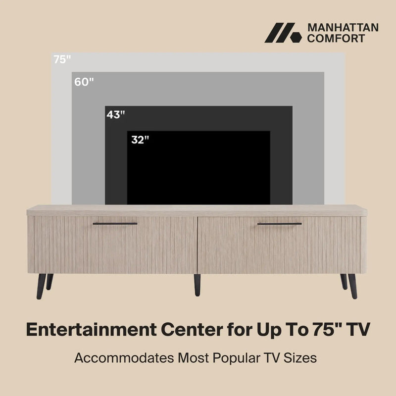 Jodie - Fluted TV Stand - Oak by HouseOfZazla