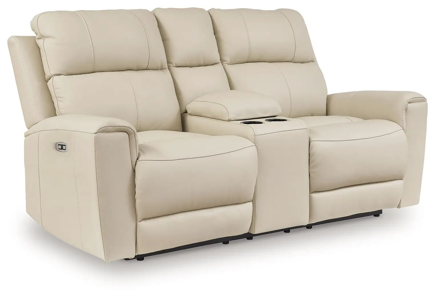 Dahlmoore - Dbl Power Reclining Loveseat With Console - Almond by Unique Piece Furniture