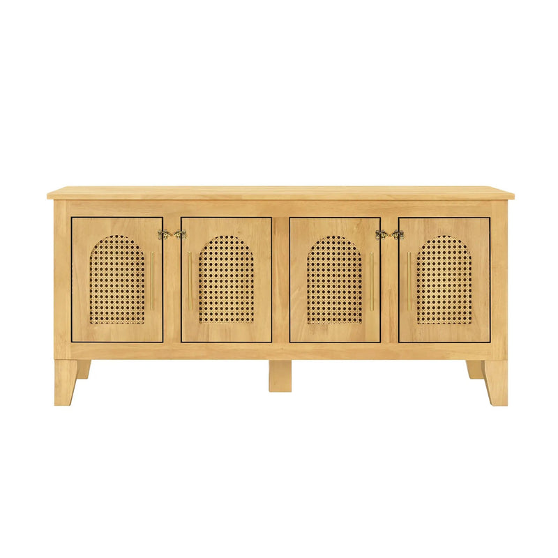 Lars Indoor Rattan Decorated Rubber Wood Dog Crate Cabinet by HouseOfZazla
