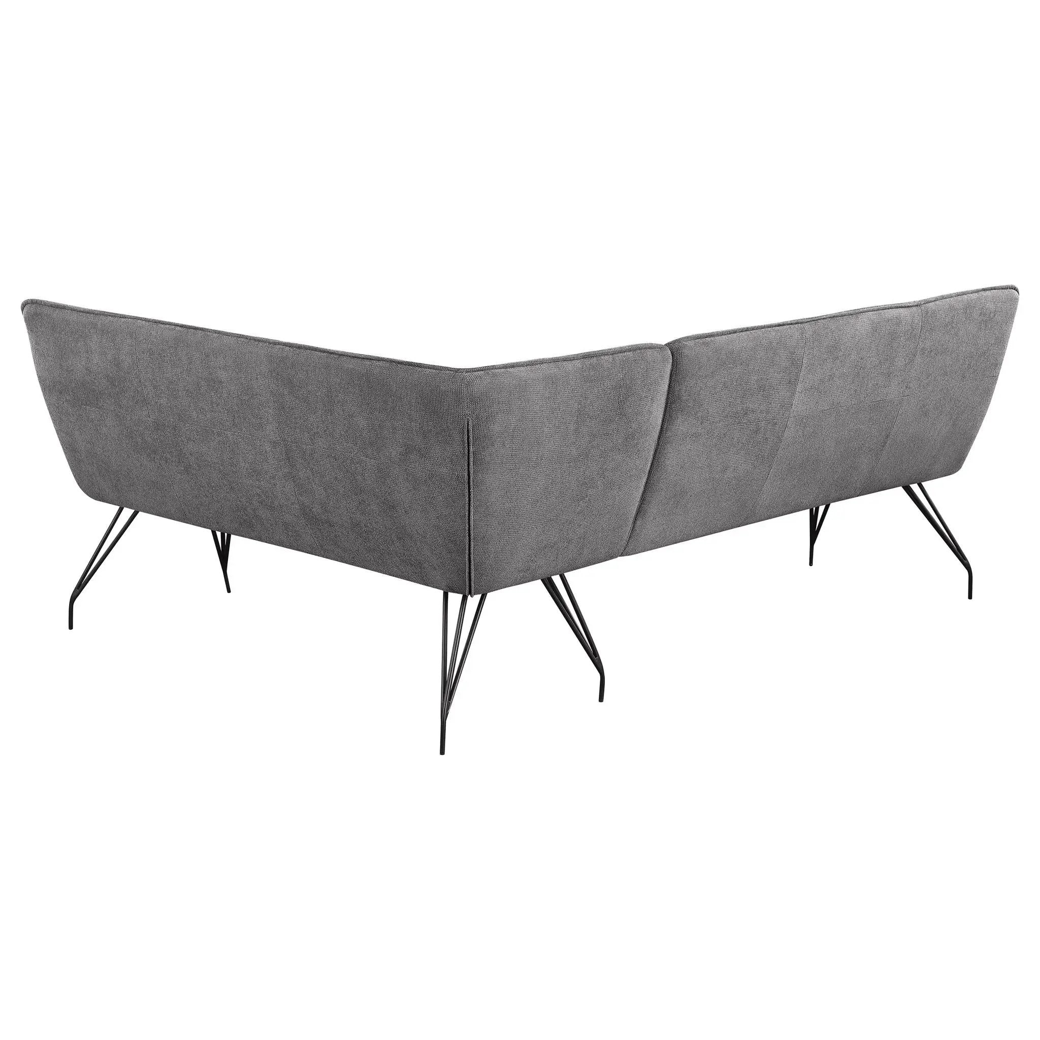 Dodson Fabric Upholstered L-Shaped Nook Dining Bench Grey by Unique Piece Furniture