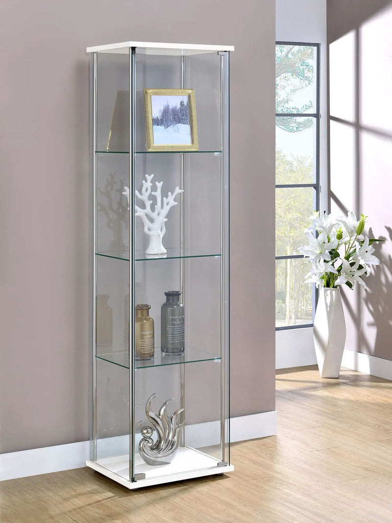 Bellatrix 3-shelf Clear Glass Curio Cabinet White by Unique Piece Furniture