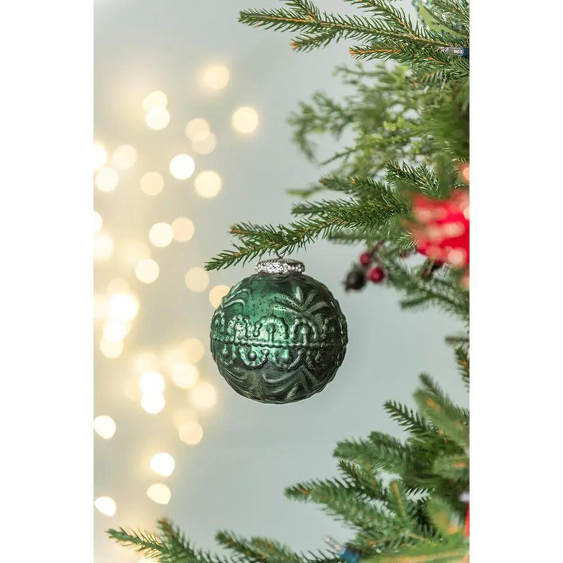 Christmas Ball Ornaments, Glass Decorative Hanging Ball Christmas Tree Ornaments, For Holiday Party Decorations (Set of 6) - Green by HouseOfZazla