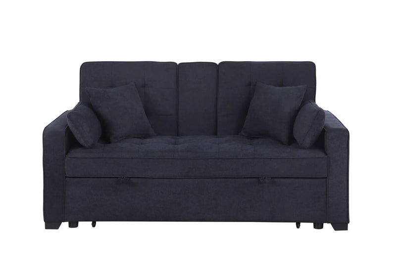 Cody II - 69.5"W Woven Fabric Convertible Sleeper Loveseat with Cup Holder by HouseOfZazla
