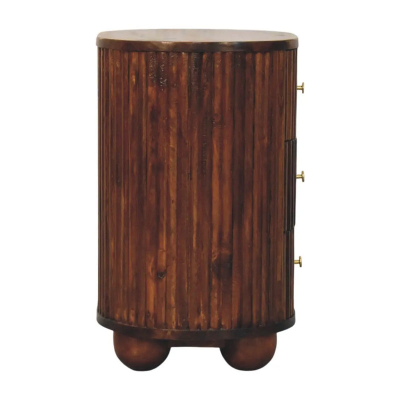 Solid Wood Curved Fluted Bedside Chest by HouseOfZazla