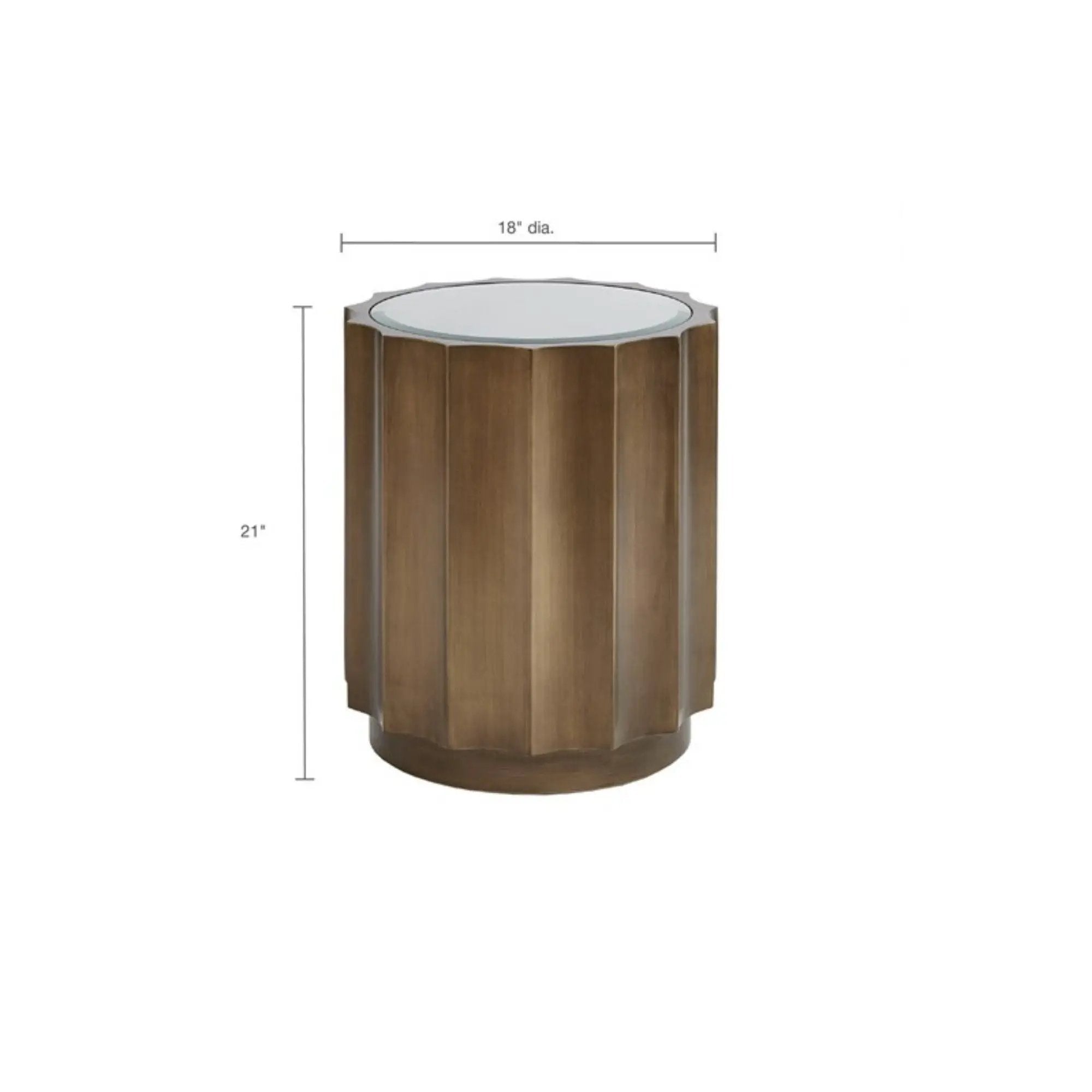 Valentina - Accent Table With Scalloped Edge Design - Bronze by HouseOfZazla