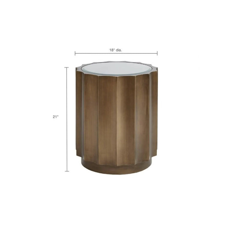 Valentina - Accent Table With Scalloped Edge Design - Bronze by HouseOfZazla