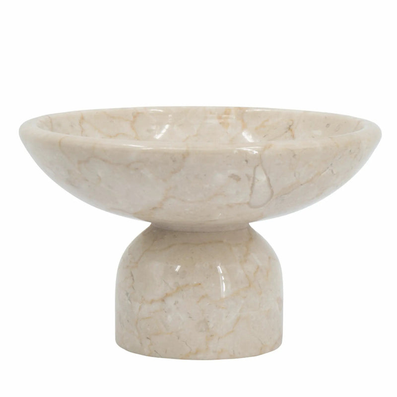 7x7x4" Round Marble Pedestal Fruit Bowl by HouseOfZazla