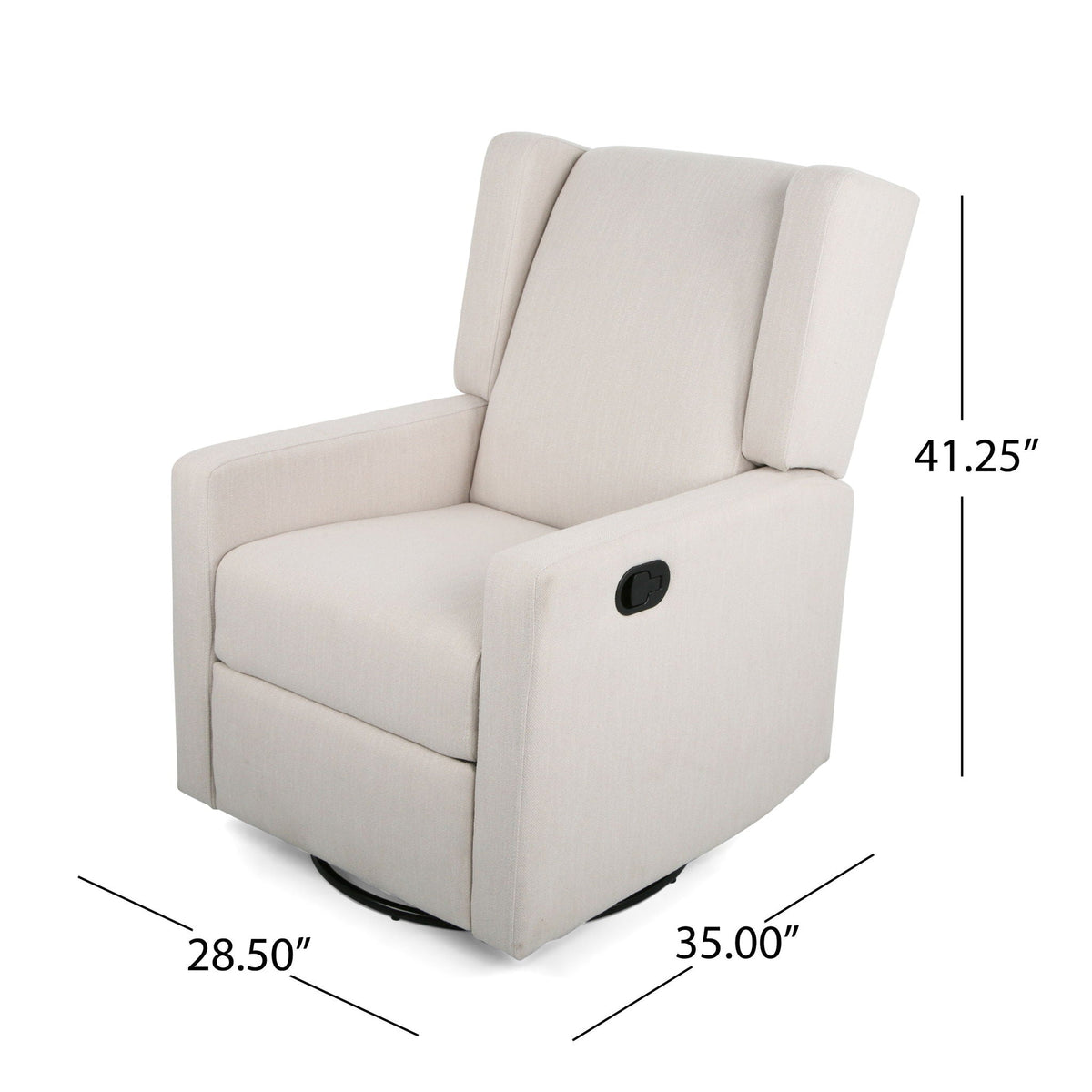 Landau Contemporary Fabric Upholstered Swivel Recliner, photo 15 of 21