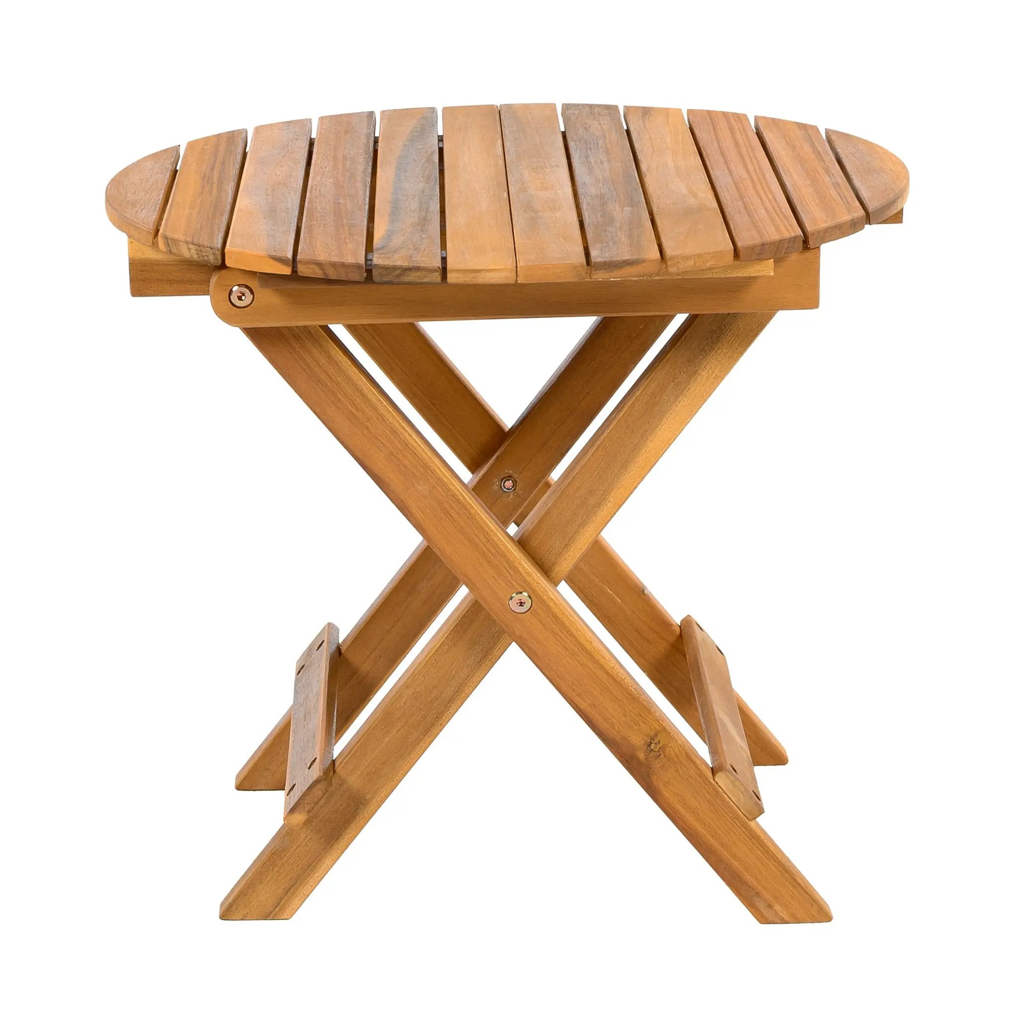Patio Conversation Set with Foldable Acacia Wood Side Table and Cushions by HouseOfZazla
