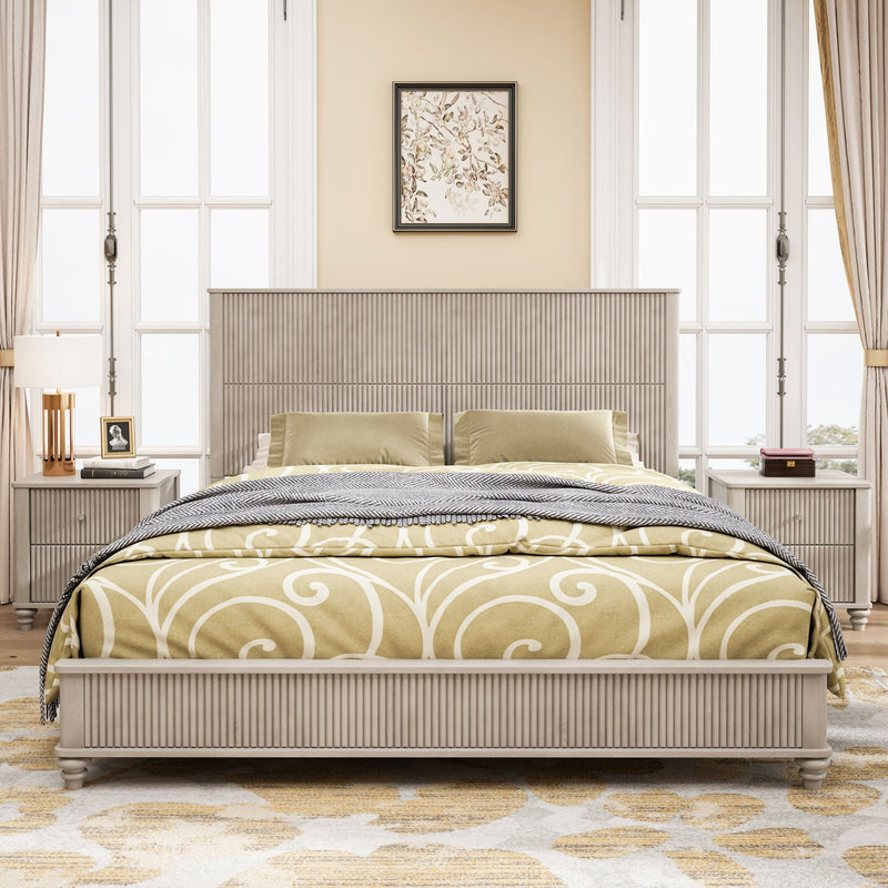 Platform Bed Frame & Tall Headboard by HouseOfZazla