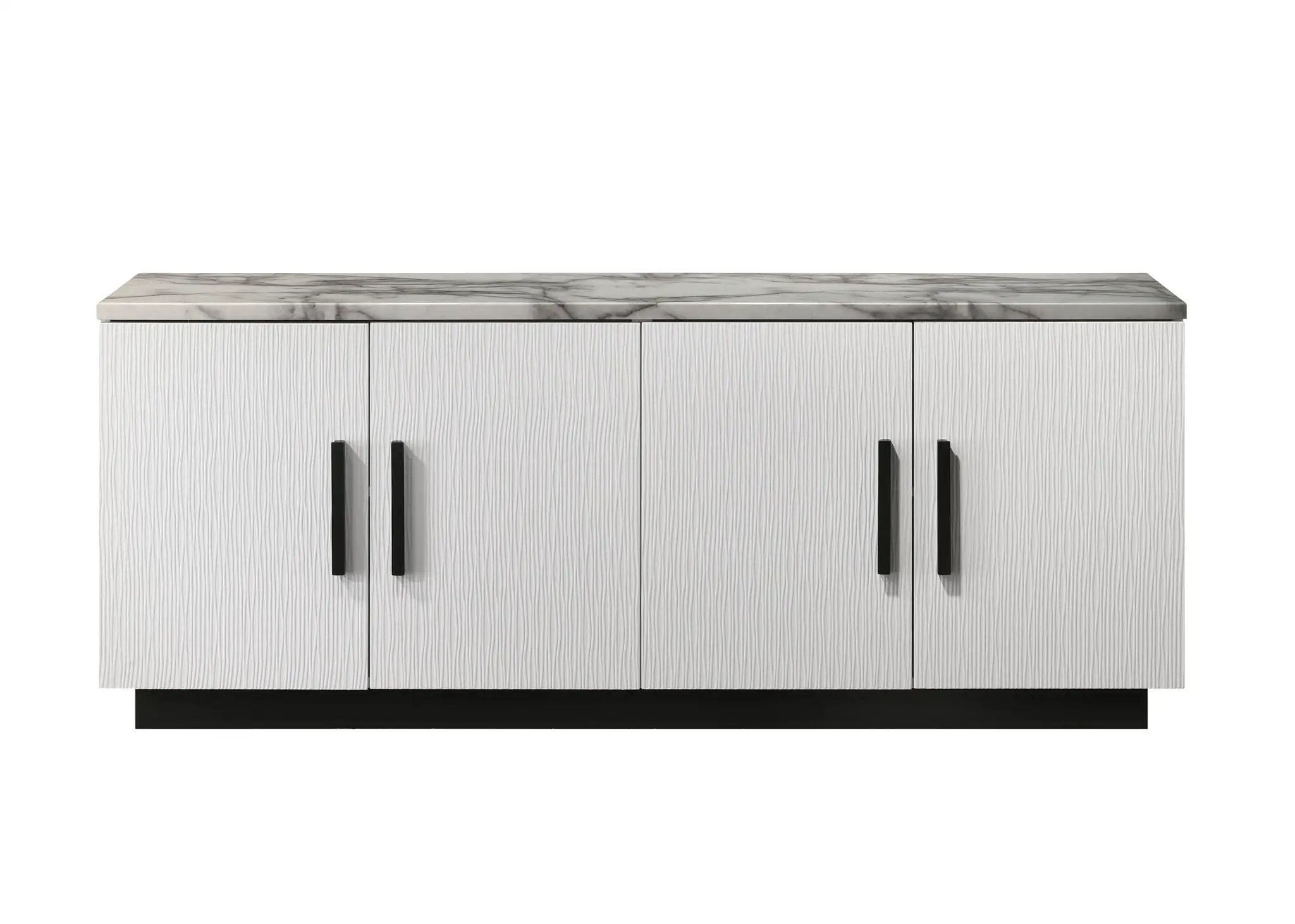 Matilda Cabinet Console Table with White Faux Marble Top by HouseOfZazla