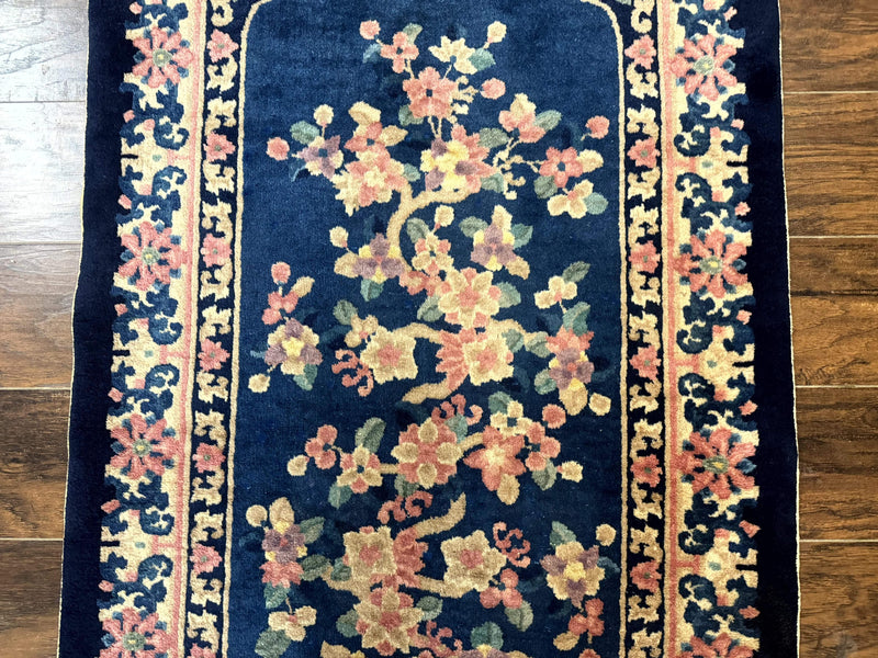 Chinese Rug 3x6, Peking Rug, Blue Chinese Wool Rug, Fete Rug by Jewel Rugs