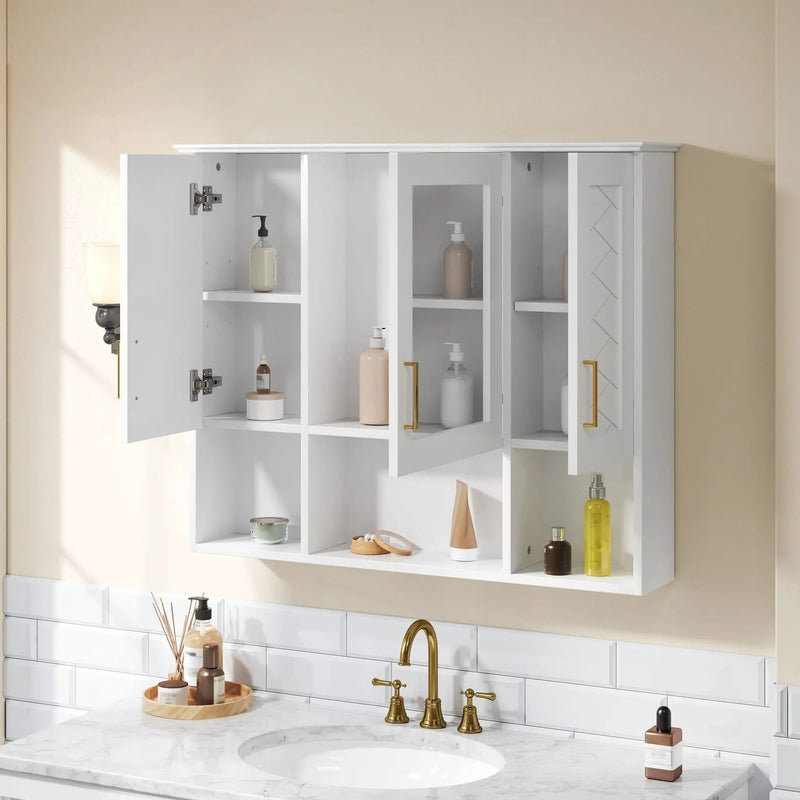 Modern Wall Mounted Medicine Cabinet with Adjustable Shelves and Soft Close Doors by HouseOfZazla