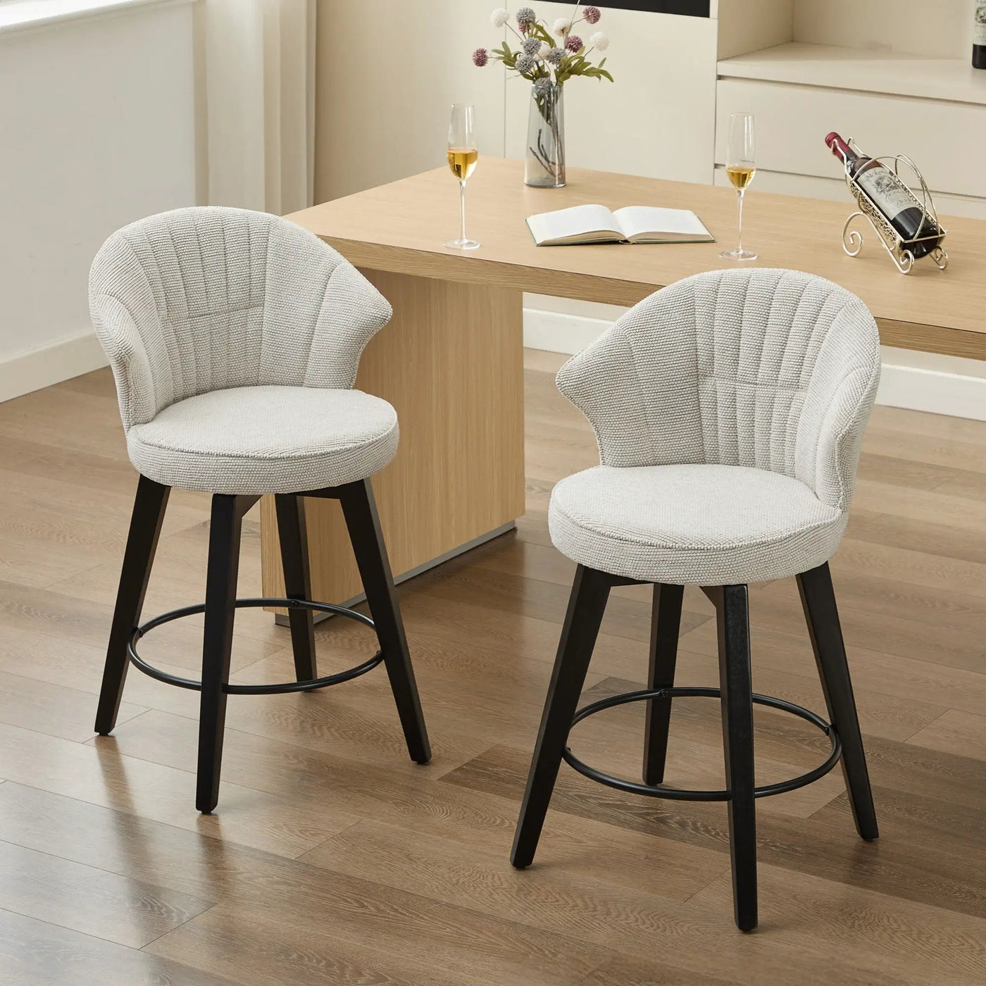 Wing Back Swivel Bar Stools (Set of 2) by HouseOfZazla