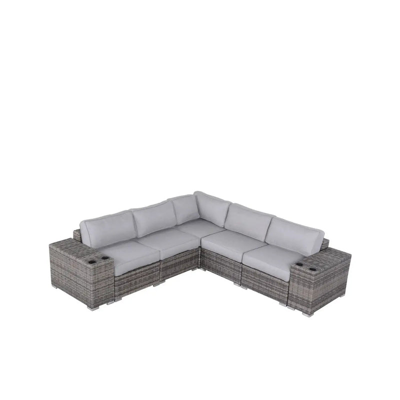 Modern Rattan Wicker Seating Group With Cushions by Unique Piece Furniture