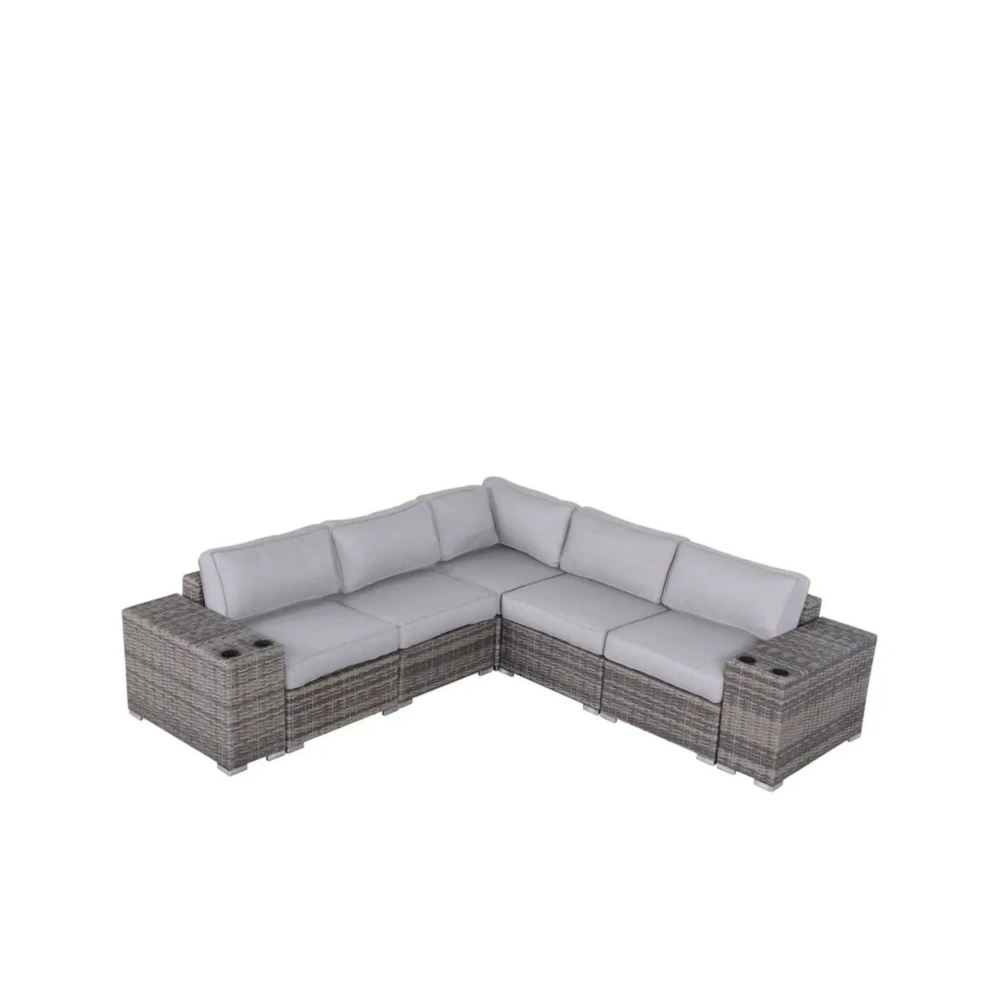 Modern Rattan Wicker Seating Group With Cushions by HouseOfZazla