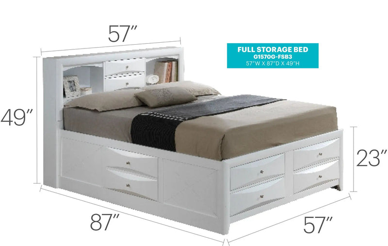 Modern Design Storage Bed With Bookcase Headboard by Unique Piece Furniture