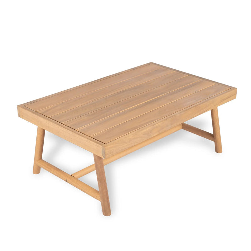 Patio Acacia Wood Chat Set, Club Chair + Coffee Table with Water-resistant Cushion by HouseOfZazla