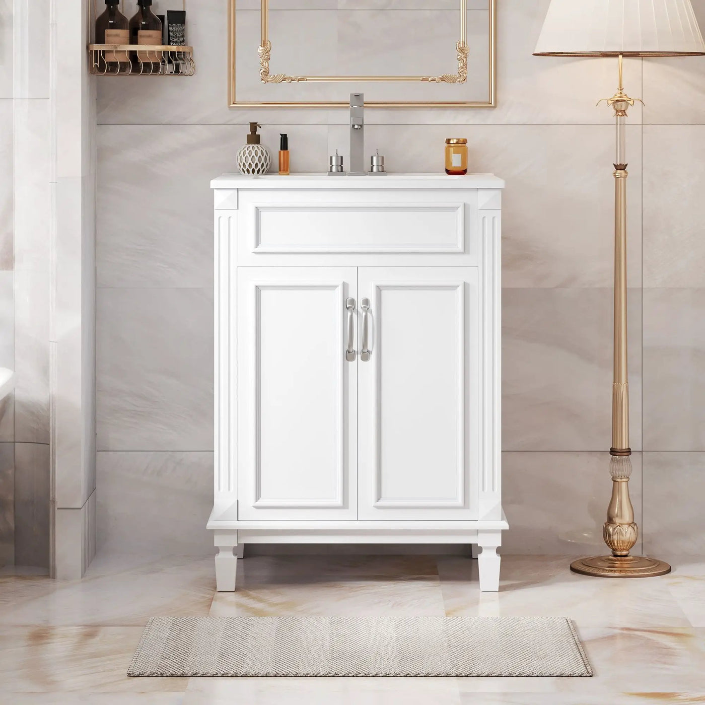 Bathroom Vanity With Top Sink, Cabinet With 2 Soft Closing Doors by Unique Piece Furniture