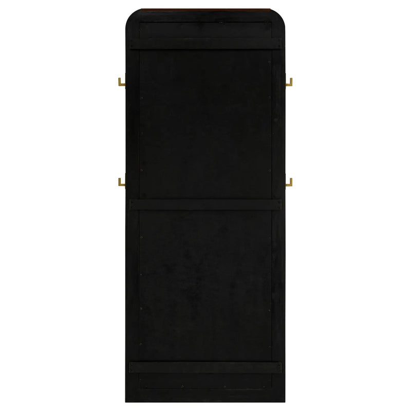 Arini Cane Weave Full Length Standing Floor Mirror Black by Unique Piece Furniture