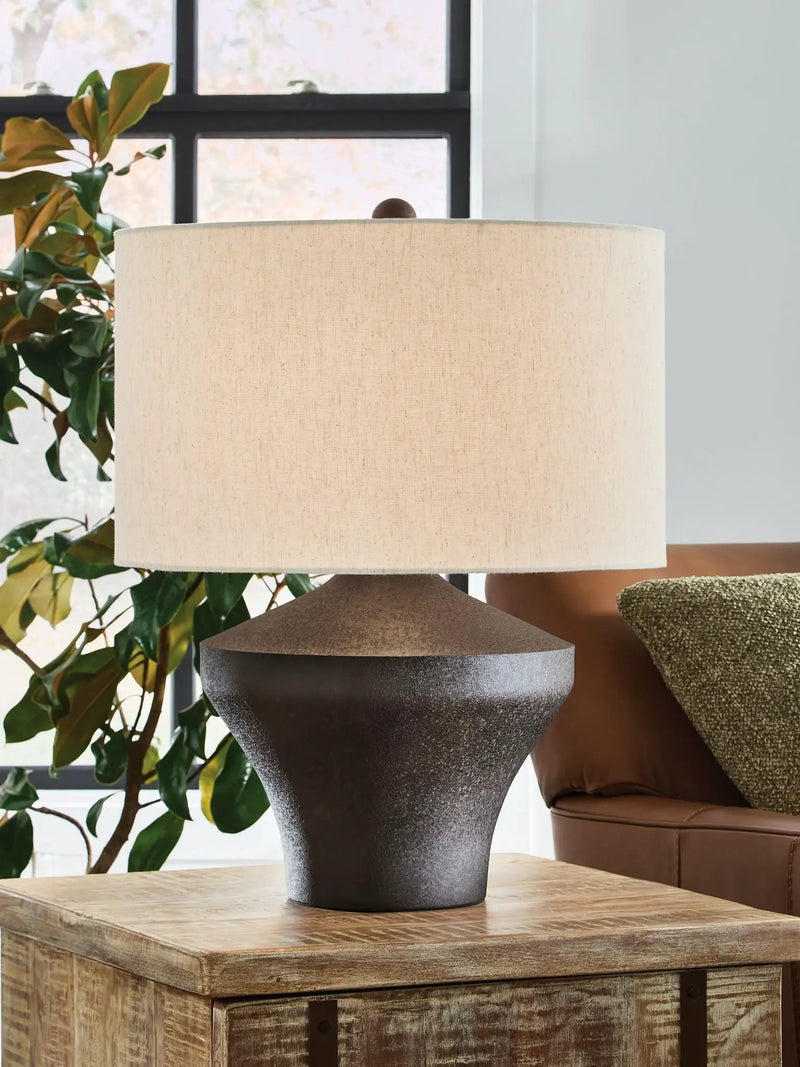 Dolanham - Metal Table Lamp - Distressed Brown by Unique Piece Furniture