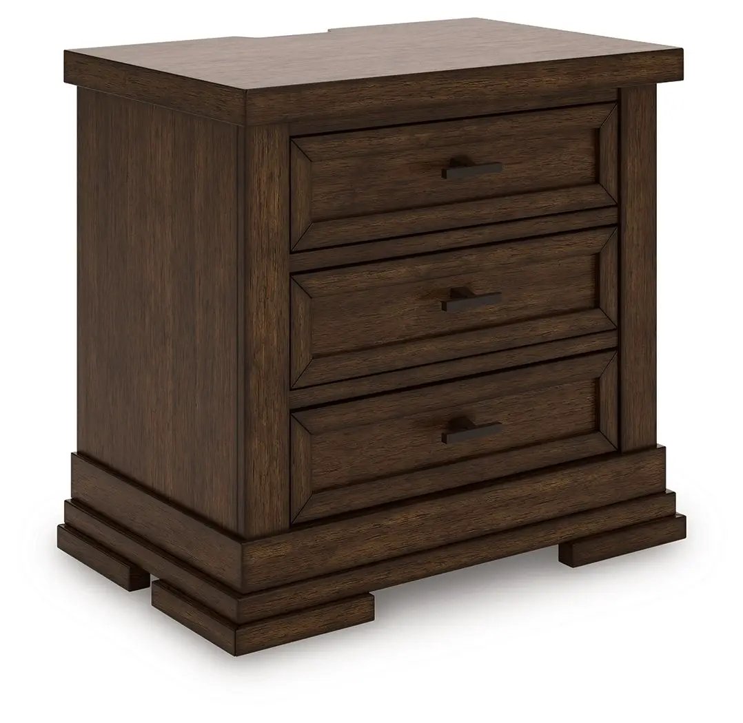 Taffenbrook - Three Drawer Night Stand - Medium Brown by Unique Piece Furniture