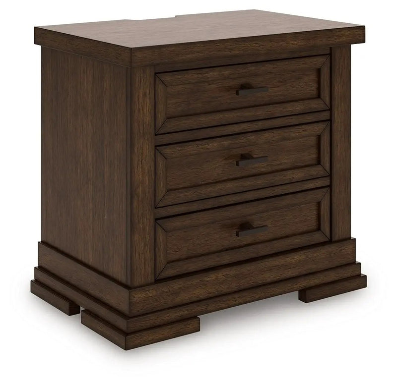 Taffenbrook - Three Drawer Night Stand - Medium Brown by Unique Piece Furniture