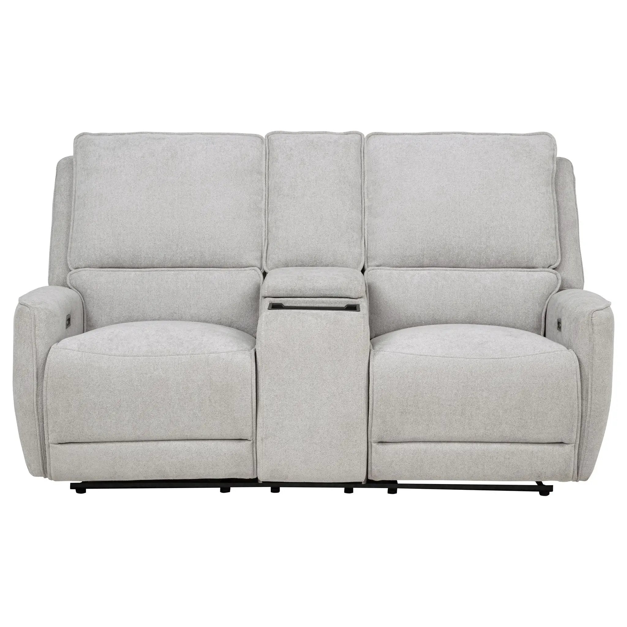 Sylmar Chenille Upholstered Power Reclining Loveseat Dove Grey by Unique Piece Furniture