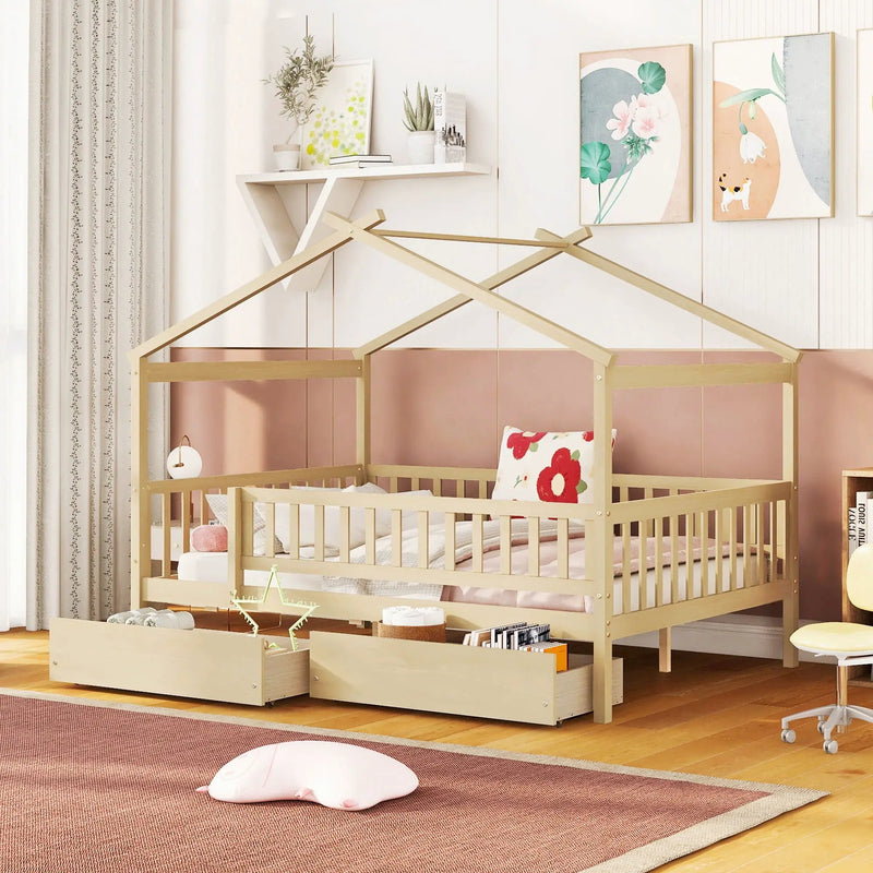 House Bed With 2 Drawers by Unique Piece Furniture