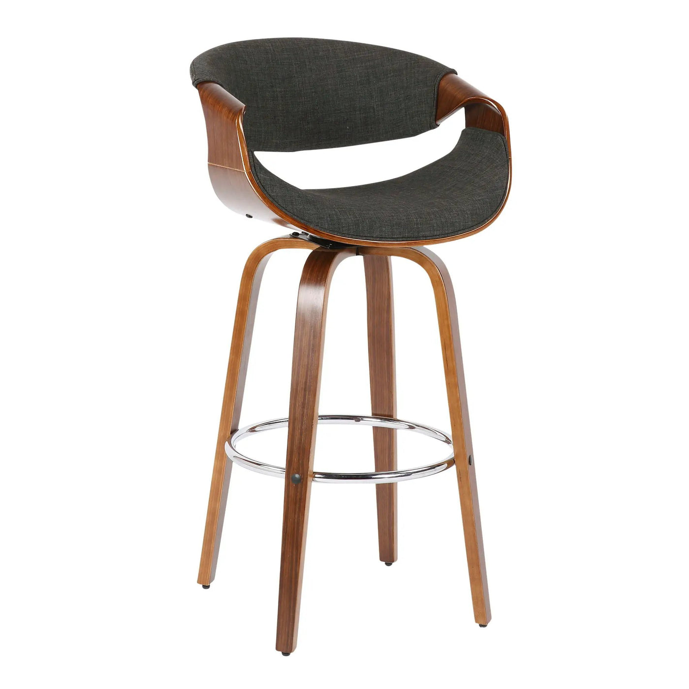 Curvini Mid - Century Modern Fixed Height Barstool With Swivel (Set of 2) by HouseOfZazla