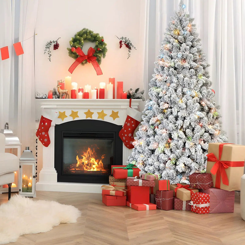 6FT Flocked Christmas Tree with 350 Colorful UL Lights by HouseOfZazla