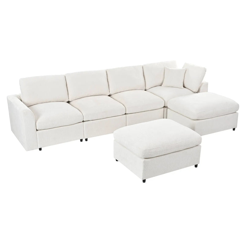 U-Style 130.3" 6-Seater Modular Sectional Sofa by HouseOfZazla