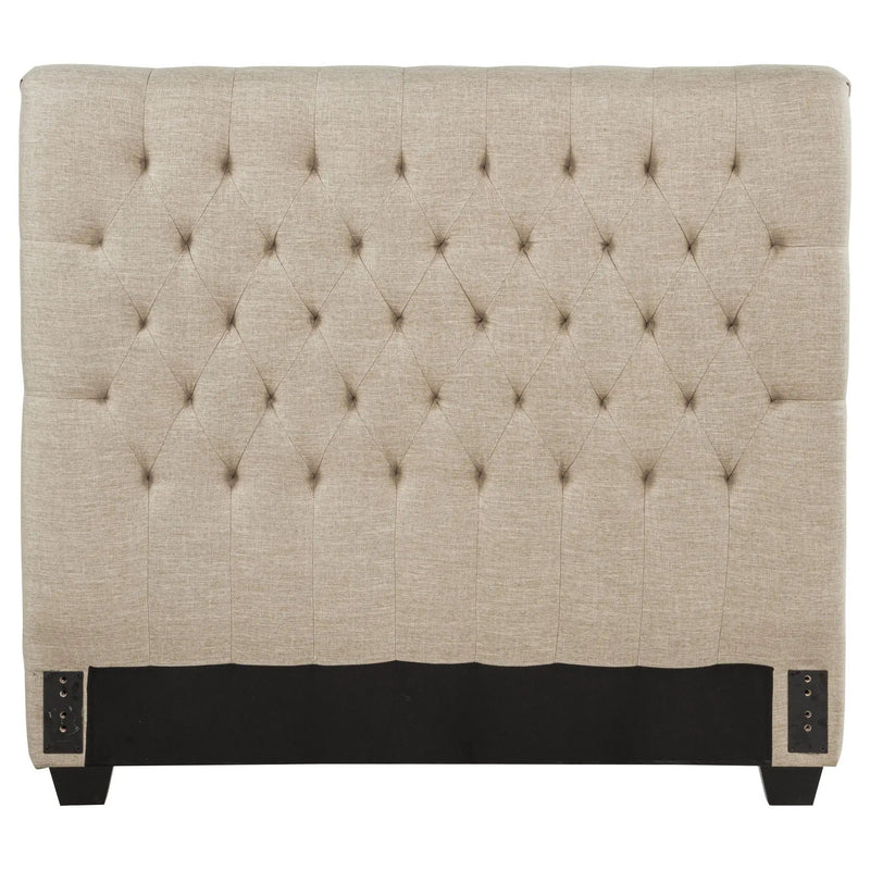 Chloe Upholstered Full Panel Headboard Oatmeal by Unique Piece Furniture