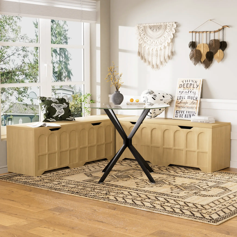 3-Piece L-Shaped Multifunctional Storage Bench by HouseOfZazla