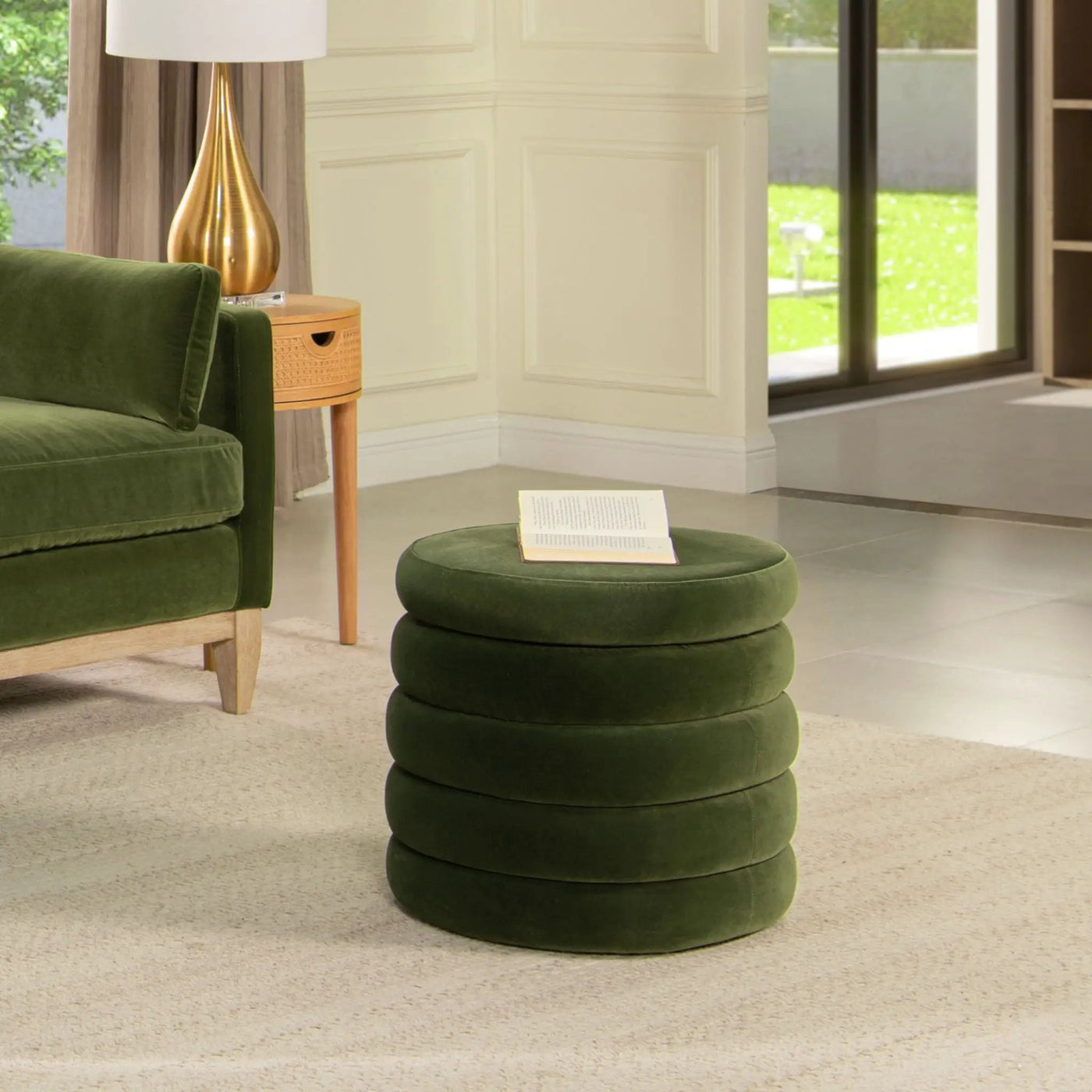 Fuji - Oversized Round Storage Ottoman by HouseOfZazla