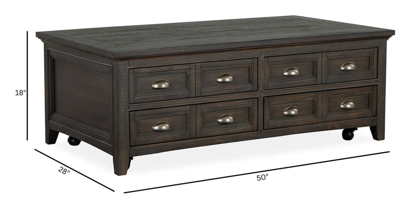Westley Falls - Lift Top Storage Cocktail Table With Casters - Graphite, photo 4 of 7