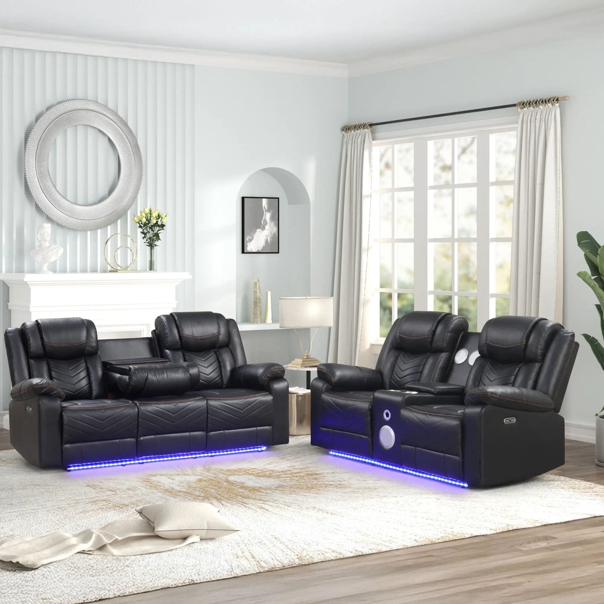 Challenger LED Power Recliner Set