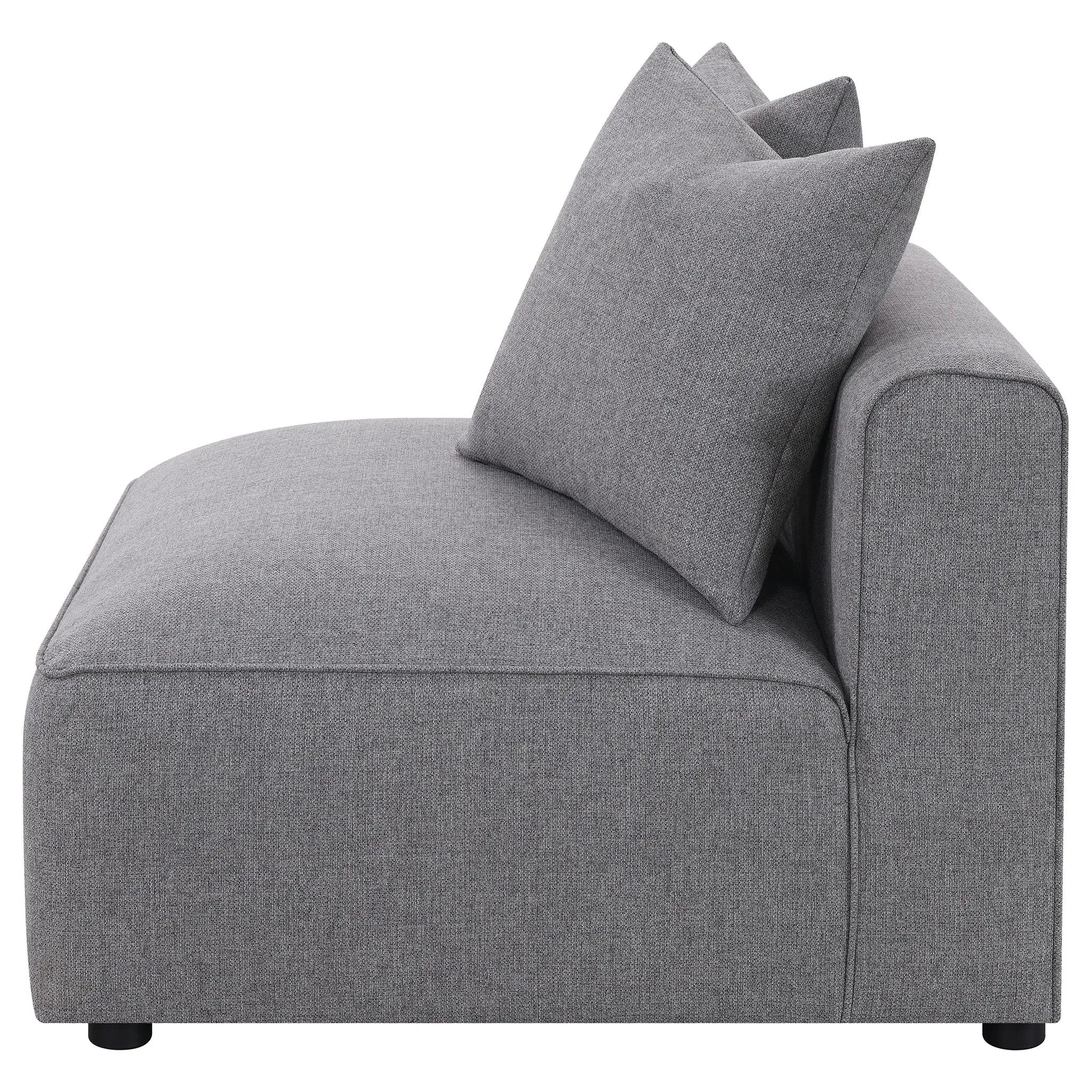 Jennifer Upholstered Armless Chair Grey by Unique Piece Furniture