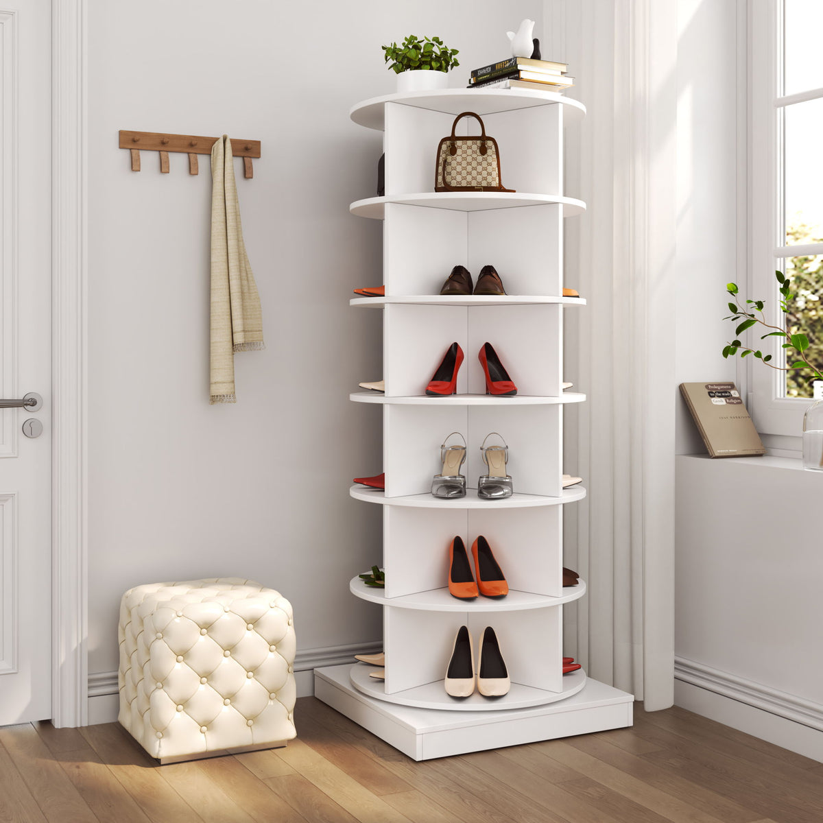 360 Rotating Shoe Cabinet 6 Layers with Space-Saving Rotating Design - Multiple Colors, photo 17 of 18