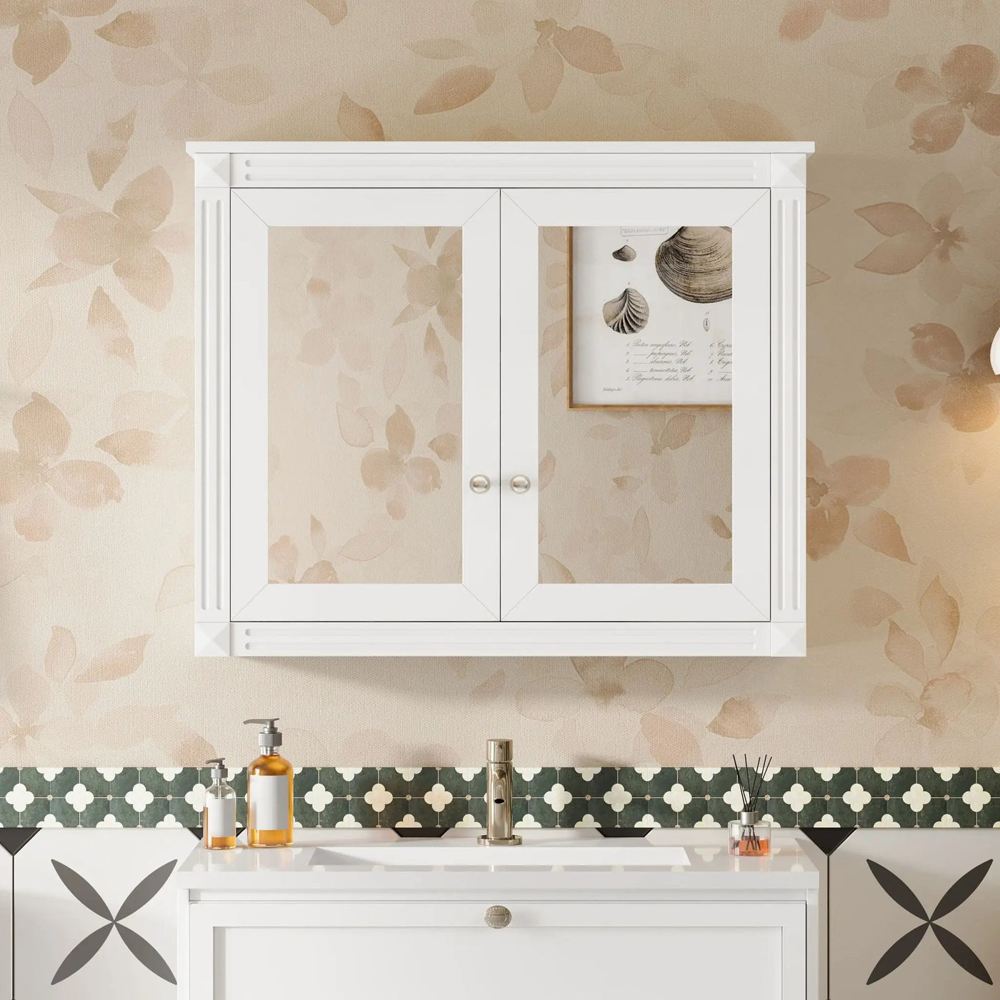 Wall-Mounted Medicine Cabinet With 2 Mirrors and Adjustable Shelves by HouseOfZazla