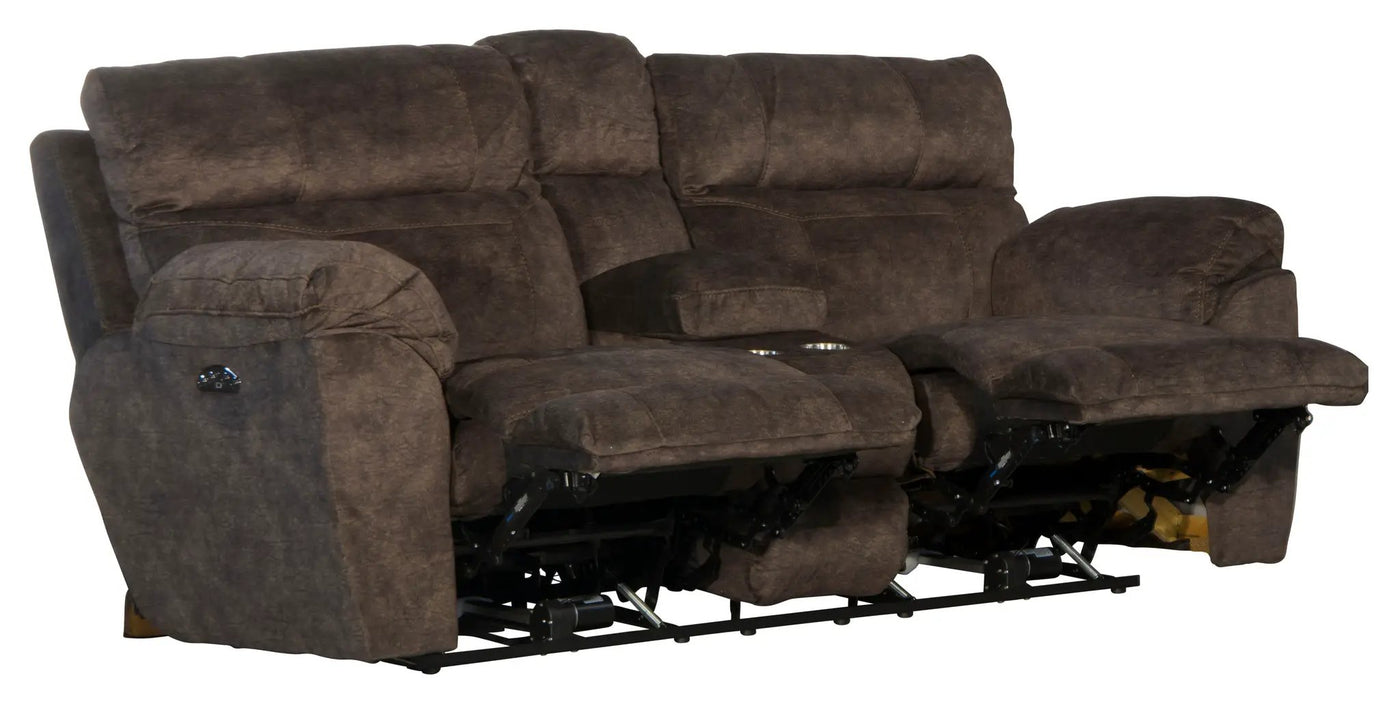 Sedona - Power Headrest Lay Flat Reclining Console Loveseat With Storage & Cupholders by Unique Piece Furniture