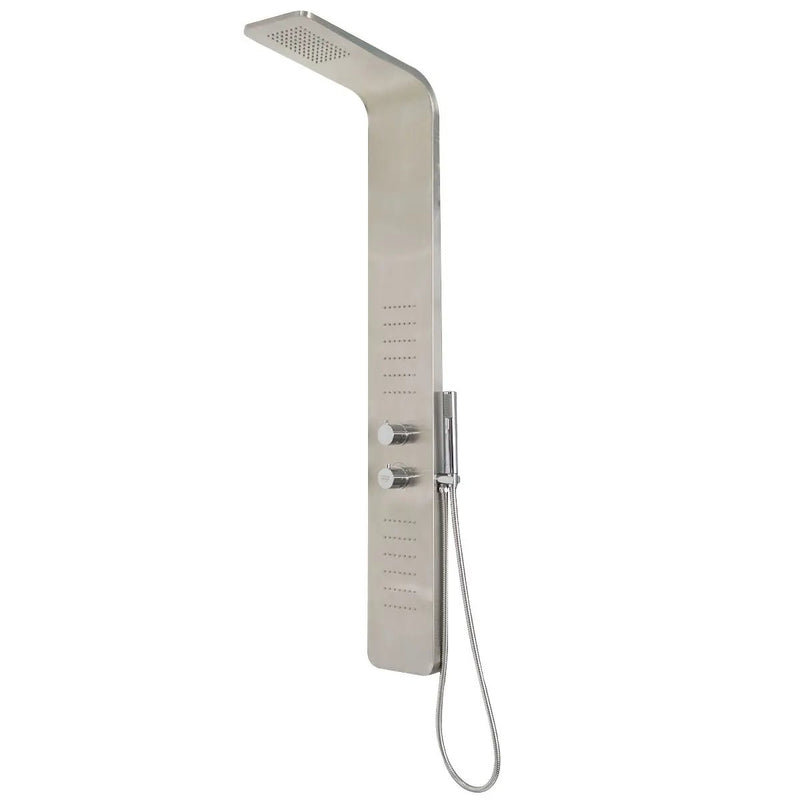 57 Inch Stainless Steel Shower Panel with12 x 8 Head Shower by DirectDeals