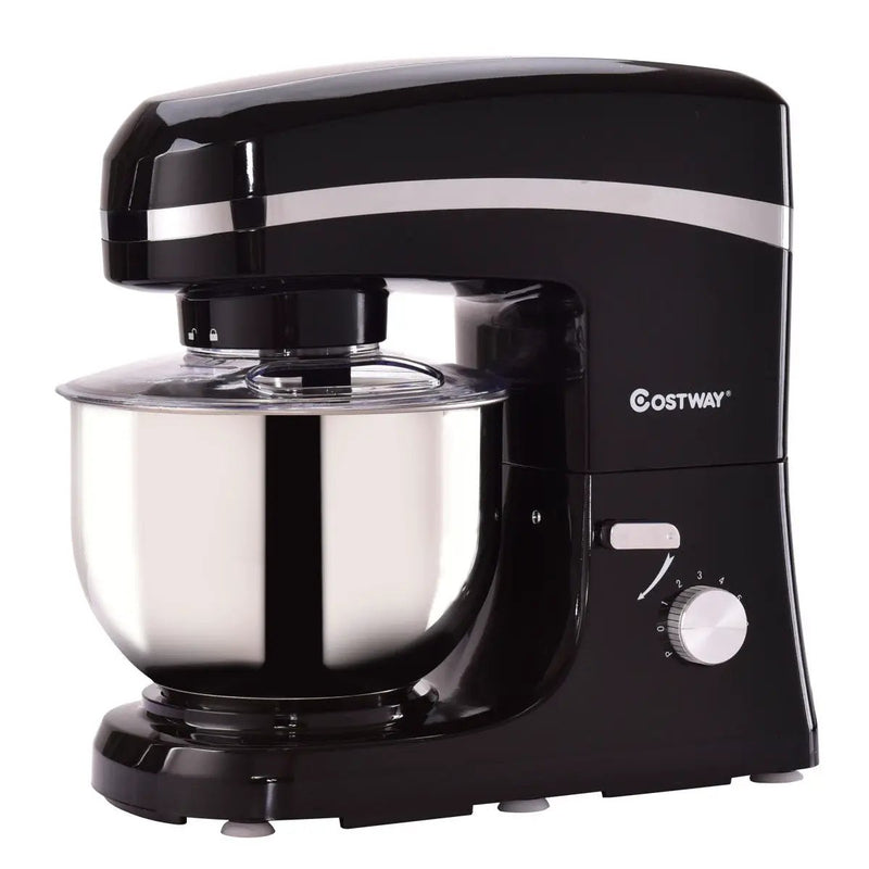 800 W 5.3 Quart Electric Food Stand Mixer with Stainless Steel Bowl-Black by DirectDeals