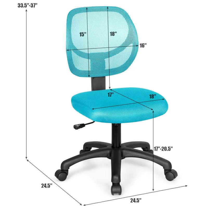 Low-back Computer Task Chair with Adjustable Height and Swivel Casters by DirectDeals